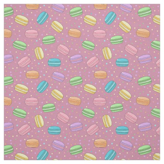 French Macarons Dusty Pink Dessert Pattern Stoff (Muster)