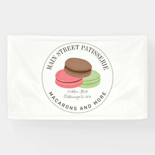 French Macarons Food Business Restaurant Banner (Horizontal)