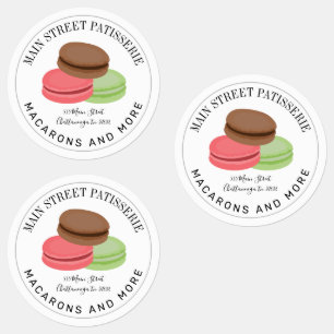 French Macarons Food Business Restaurant Etiketten