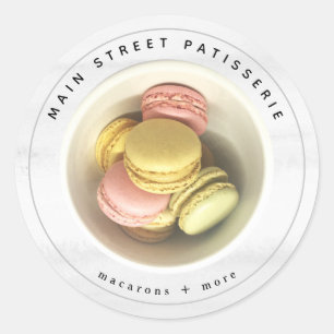 French Macarons Food Foto Patisserie Business Runder Aufkleber