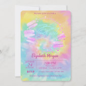 French Macarons Gefärbte Krawatte Babydusche Einladung (Vorderseite)