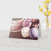 french macarons teaservice with quote karte (Gelbe Blume)