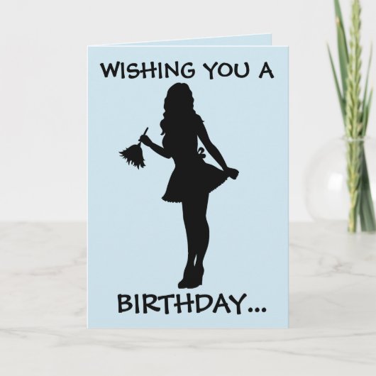 FRENCH MAID HAPPY BIRTHDAY GREETING CARD KARTE (Vorderseite)