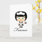 French Maid Karte (Gelbe Blume)