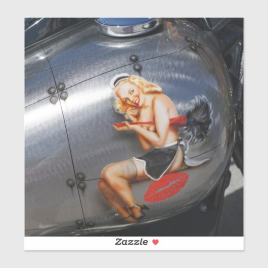 FRENCH MAID RETRO Big Sticker (Blatt)