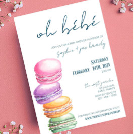 French Market - Macaroon - Baby Shower Invitation Einladung