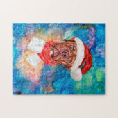 French Mastiff Breed Dog Weihnachten Puzzle (Horizontal)