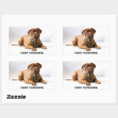 French Mastiff Deadpan Dog Frohe Weihnachtskleber Rechteckiger Aufkleber (Blatt)