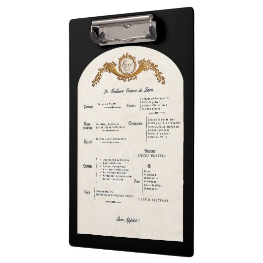 French Menu Kitchen Clipboard Klemmbrett (Links)