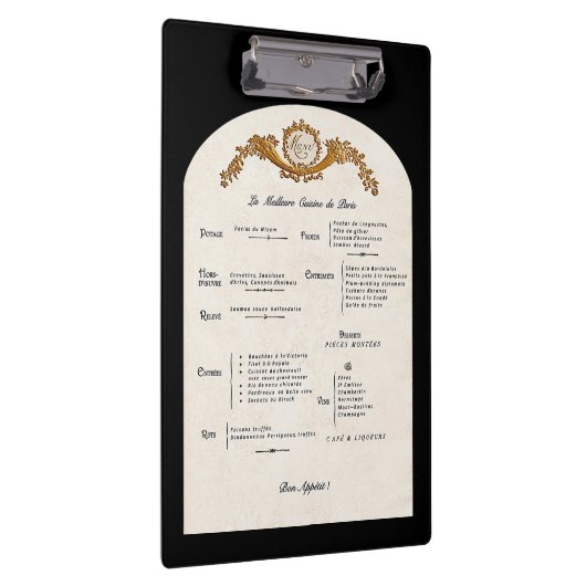 French Menu Kitchen Clipboard Klemmbrett (Rechts)