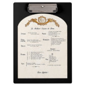 French Menu Kitchen Clipboard Klemmbrett (Vorderseite)