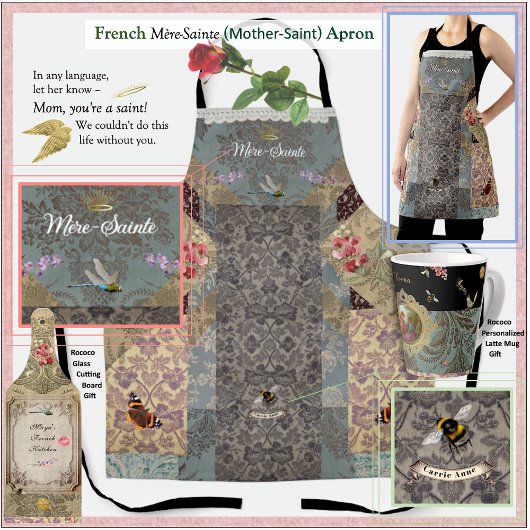 French "Mother-Saint" Rococo Apron Schürze