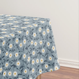 French Navy Blue Modern Farmhouse Daisy Pattern Tischdecke