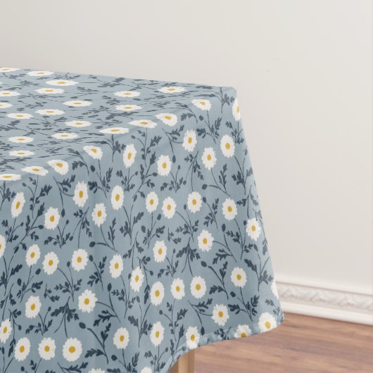 French Navy Blue Modern Farmhouse Daisy Pattern Tischdecke (Beispiel)