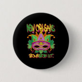 French New Orleans Mardi Gras Bourbon Street Souve Button (Vorderseite)