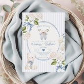 French Nursery Baby Shower Coquette Baby in Blue Einladung