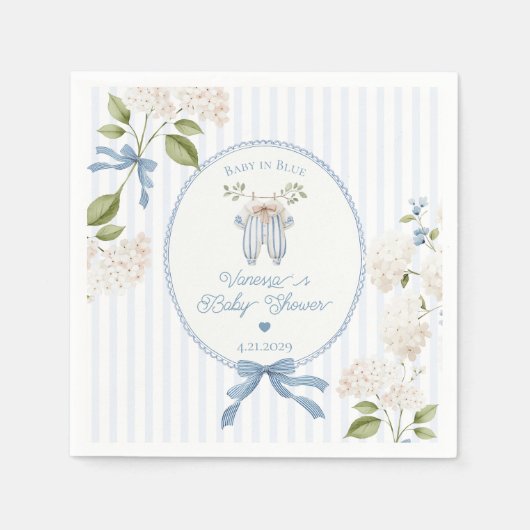 French Nursery Baby Shower Coquette Clothesline  Serviette (Vorderseite)