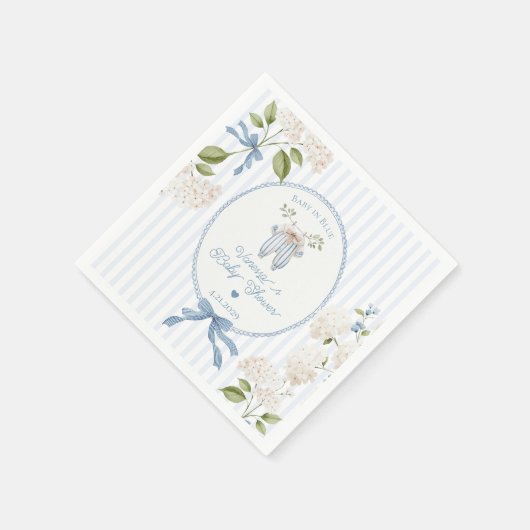 French Nursery Baby Shower Coquette Clothesline  Serviette (Ecke)