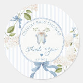 French Nursery Clothesline Baby shower Thank you Runder Aufkleber (Vorderseite)