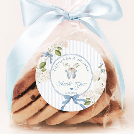 French Nursery Clothesline Baby shower Thank you Runder Aufkleber