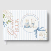 French nursery Coquette Teddy Bear Baby Boy Shower Gästebuch (Vorderseite)