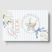 French nursery Vintage carriage Baby Bow Shower Gästebuch (Vorderseite)