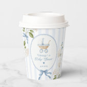 French Nursery Vintage Carriage Baby Shower Pappbecher (Rückseite)