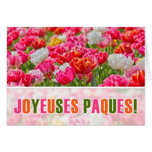 FRENCH Oaster Joyeuses Paques Pink Tulip Garden (Vorderseite (Horizontal))