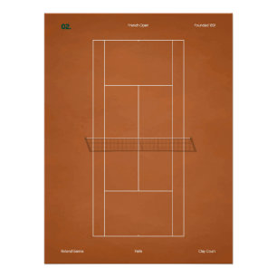 French Open Sand-Tennisplatz Poster