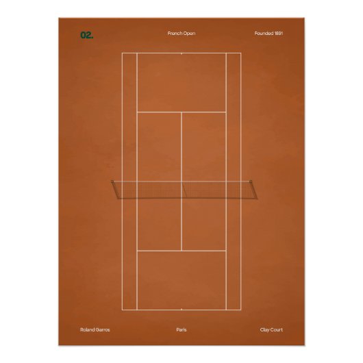 French Open Sand-Tennisplatz Poster (Vorderseite)
