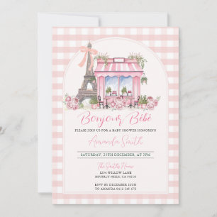 French Paris Baby Shower Bonjour Bebe Einladung