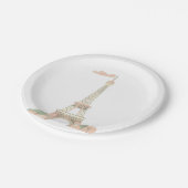 French Paris Bonjour Paper Plate Pappteller (Schrägansicht)