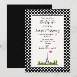 French Paris Eiffel Tower Bridal Tea Einladung