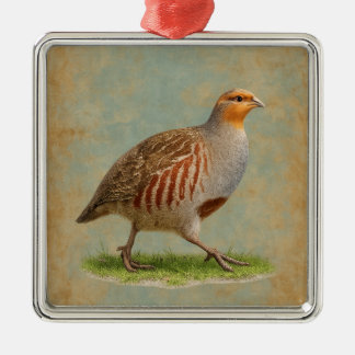 French Partridge design Christmas tree decoration Ornament Aus Metall