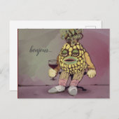 French Pineapple Postkarte (Vorne/Hinten)