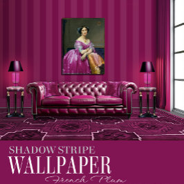 French Plum Six Inch Shadow Stripe Tapete