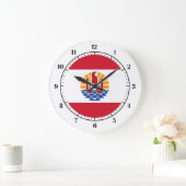 French Polynesian flag clocks Große Wanduhr (Zuhause)