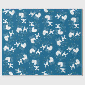 French Poodle Baby Shower Dog Puppy Blue Boy Geschenkpapier (Flach)