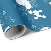 French Poodle Baby Shower Dog Puppy Blue Boy Geschenkpapier (Rolleneckpunkt)