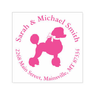 French Poodle Dog Baby Shower Puppy Pink Girl Permastempel