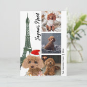 French Poodle Eiffel Tower Foto Paris Weihnachten (Stehend Vorderseite)