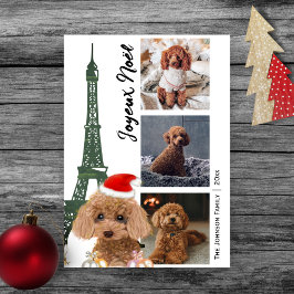 French Poodle Eiffel Tower Foto Paris Weihnachten