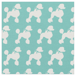 French Poodle Hund Silhouette Haustier Aquamarin Stoff