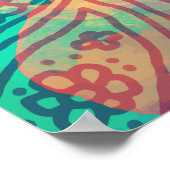 French Poodle Paisley Print Poster (Ecke)