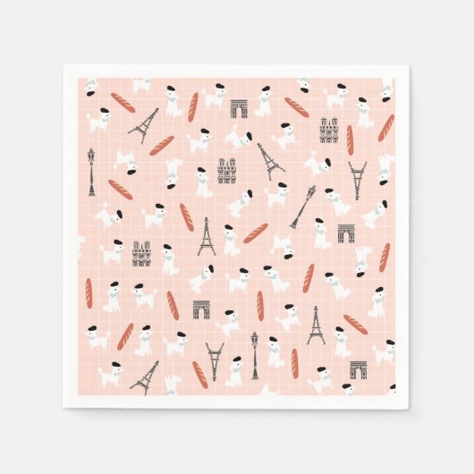 French Poodle Paper Napkins Serviette (Vorderseite)