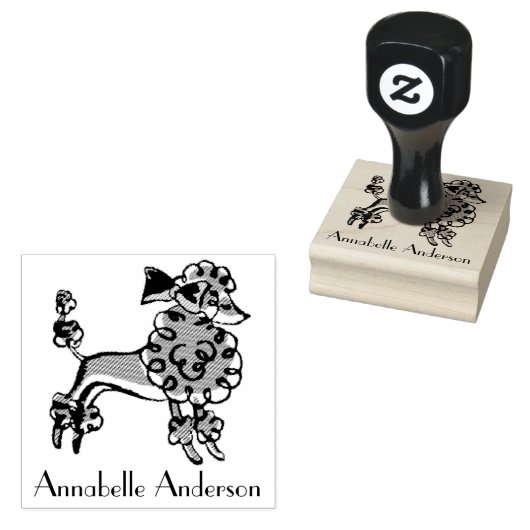 French Poodle Personalize Gummistempel (Stempel)