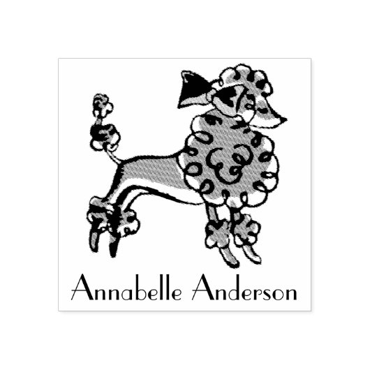 French Poodle Personalize Gummistempel (Prägung)