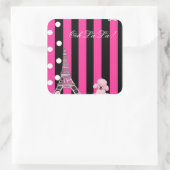 French Poodle Quadratischer Aufkleber (Tasche)