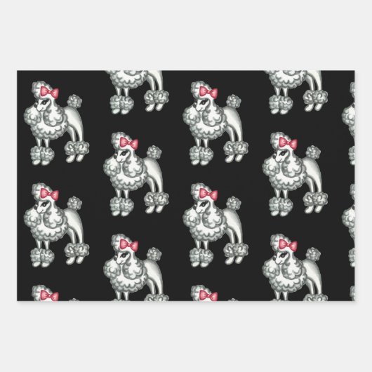 French Poodles Wrapping Paper Set Geschenkpapier Set (Vorderseite 3)