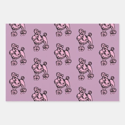 French Poodles Wrapping Paper Set Geschenkpapier Set (Vorderseite 2)